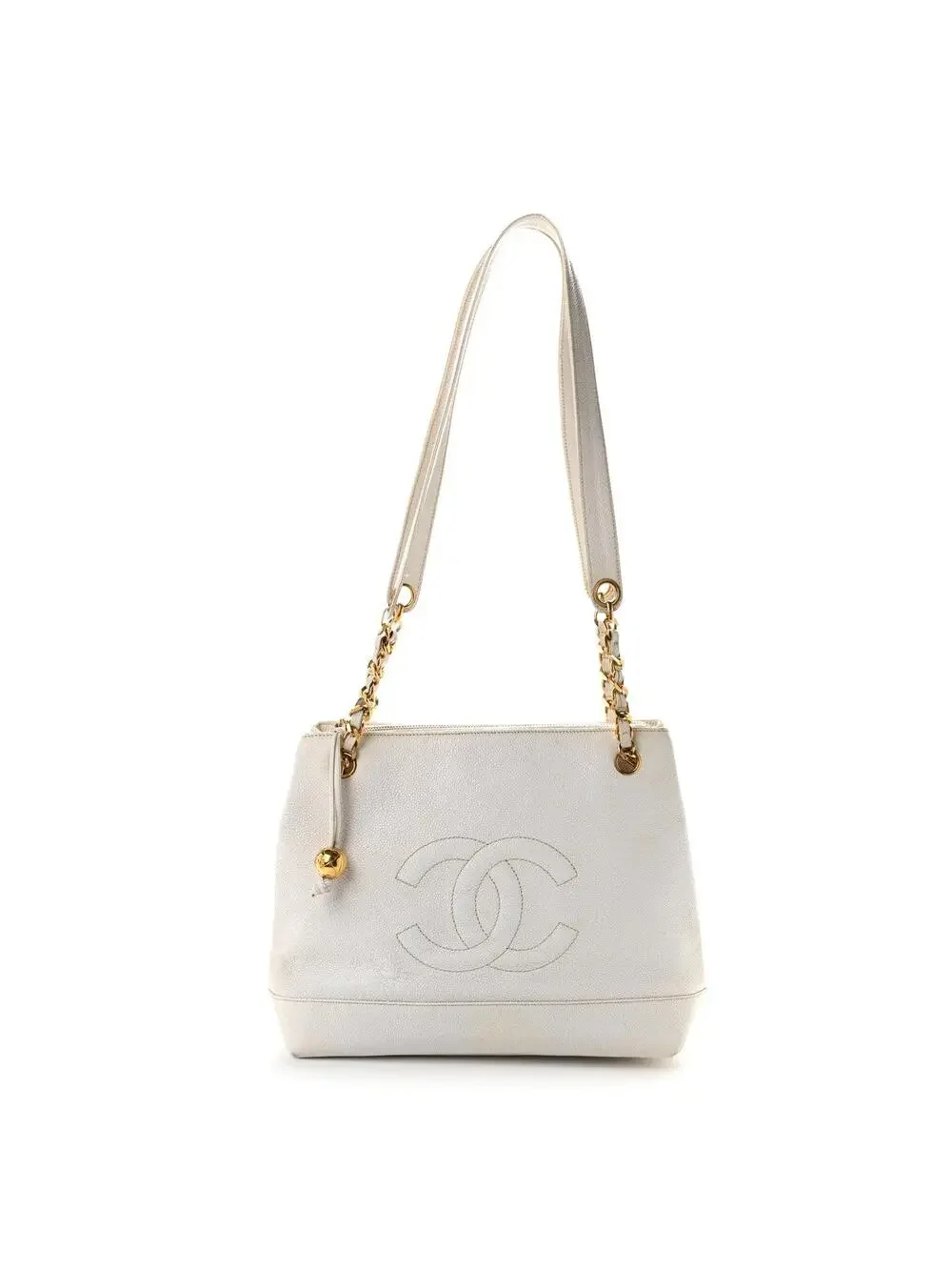 Chanel Caviar Cc Shoulder Bag White #321914C82B